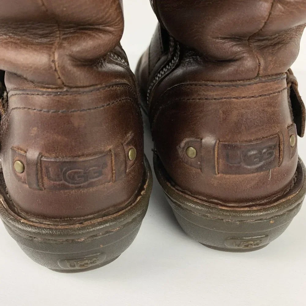 Ugg Brown Leather Knee-High Boots - Picture 7 of 16